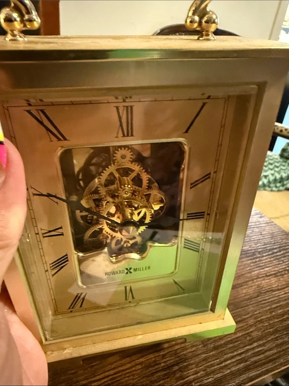 Howard Miller Gold Exposed Gear Mantel Clock
